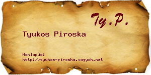 Tyukos Piroska névjegykártya