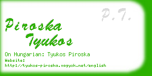 piroska tyukos business card